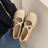 Retro Round Head Shallow Mouth Flat Sole Shoes Women's 2025 New Spring and Autumn Soft Sole Versatile Skirt French Mary Jane Shoes