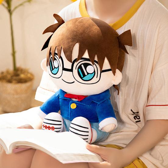 Anime Plush Toy Cute Uniform Doll Plushies Soft Throw Pillow Ornament Collectible Cartoon Detective Conan Kaito Kidd Stuffed Doll Toy Birthday Gift