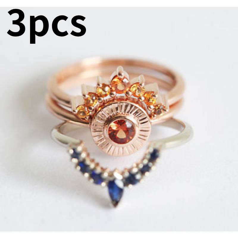 

Set Women 3pcs Ring Hand Jewelry Clothing Accessories Decoration Fashion Gift No.6