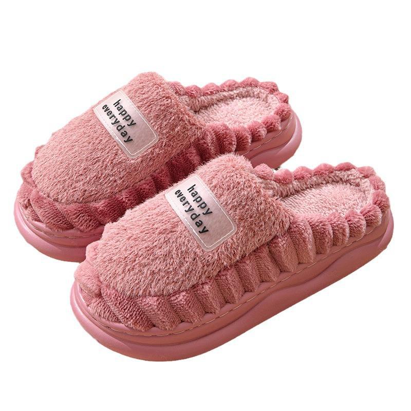 Women's Winter EVA Cotton Slippers: Soft-soled, Plush, Non-slip, Deodorant, Thick-soled, Velvet Warmth for Couples