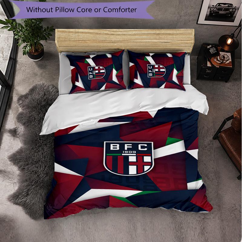 Bologna FC Themed Bedding 3Pcs Duvet Cover Set Decorative Bed Linen For Teen Room Home Decoration
