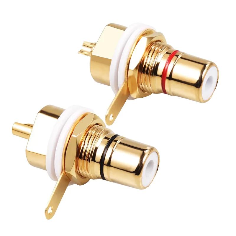 

2/4/10Pcs RCA Connector Female Socket CMC Connectors Audio AV Jack Chassis Panel Mount Terminal with Nut