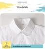 Girls' Long-Sleeve White Lace Shirt for Kids, 2023 - Pure Cotton School Uniform Blouse