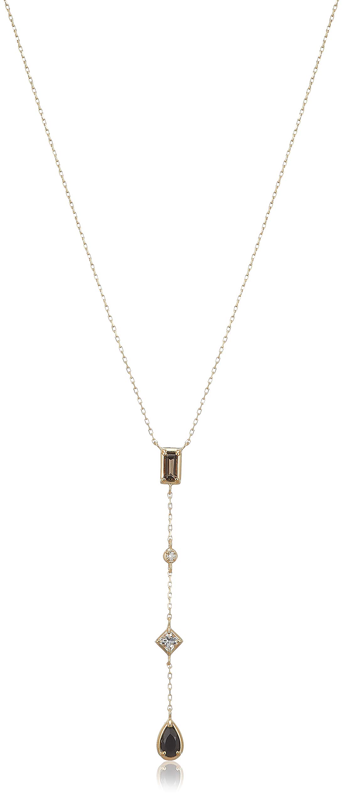 

Necklace K10 Yellow Gold Black Chalcedony Quartz Diamond AJVN153345OC [Vendome Aoyama] [Official]