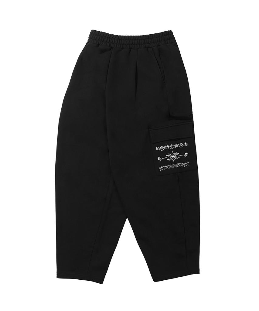 GAKKAI UNIONS Nostar One-Pleat Balloon Sweat Cargo Pants Black