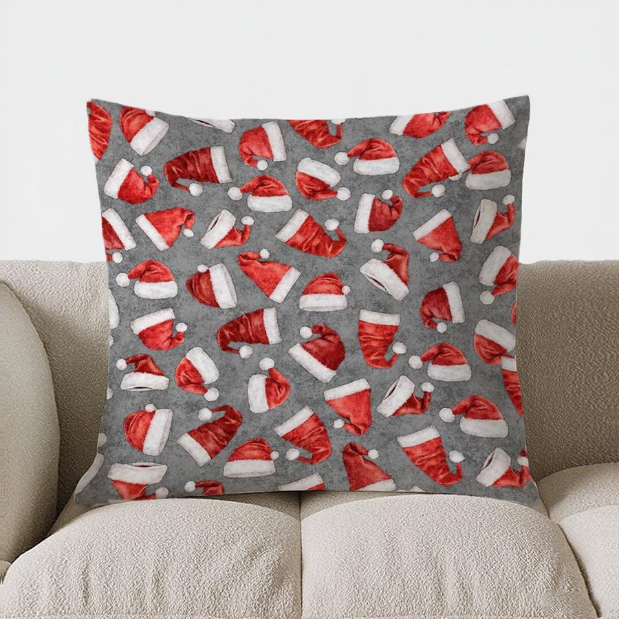 

Home Decor Christmas Snowmen And Trees Pattern Pillow Pattern Cushion Cover Suitable For Sofa Bedroom Car Pillow Cover 16x16Inch