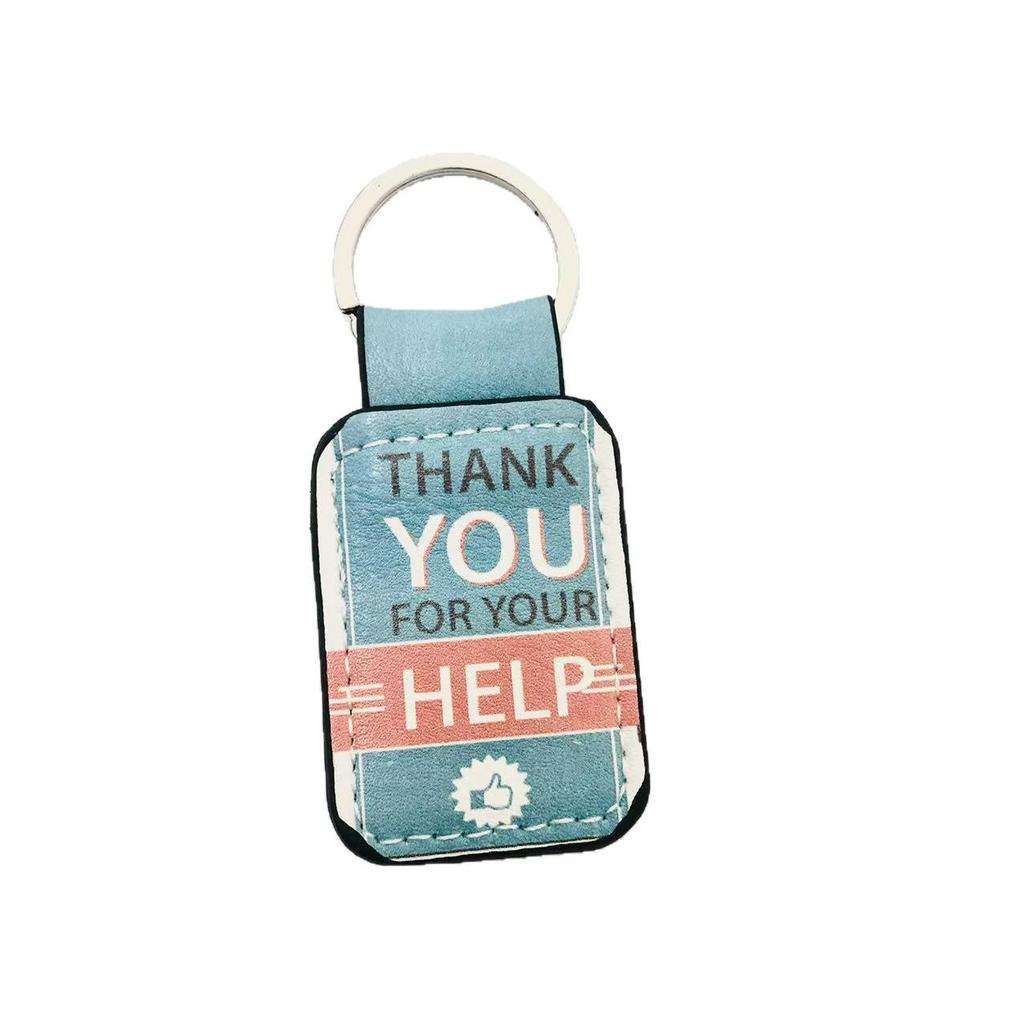 Customized DIY Peace & Joy Leather Keychain Keyring Car Accessory Gift