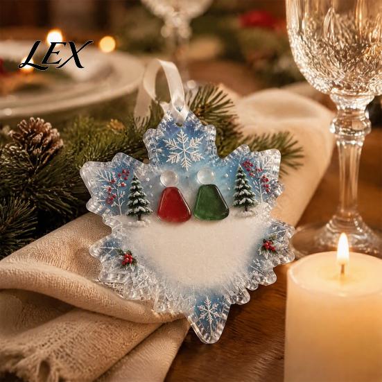 Decorative Acrylic Gifts Snowflake-Shaped Sea Glass Ornament, Christmas Friendship Keepsake, Coastal Inspired Holiday Home Decorations Tree