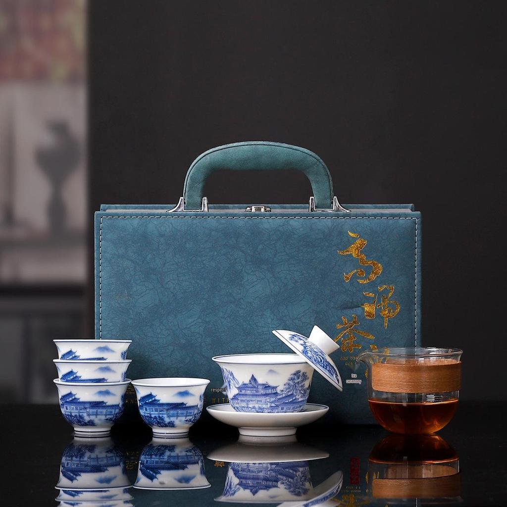 Elegant White Porcelain Gongfu Tea Set: One Pot, Four Cups - Perfect for Home, Office, or Gifts