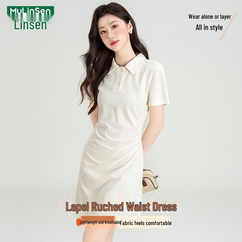 MULINSEN Women s Polo Collar Short Sleeve Summer Dress S