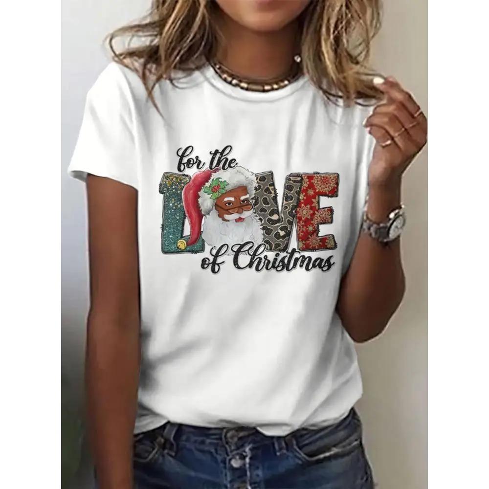 3D Kätzchen Druck Damen T-Shirt Alltags Lässig Damenmode Kurzarm Damen Locker Und Bequem Weihnachten Oberteil
