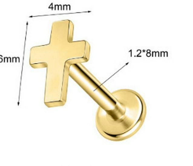 Ferskenhjerte Måne & Stjerne Titan Leppepiercing - G23, 1,2 mm Tykkelse, 6/8/10 mm Lengde