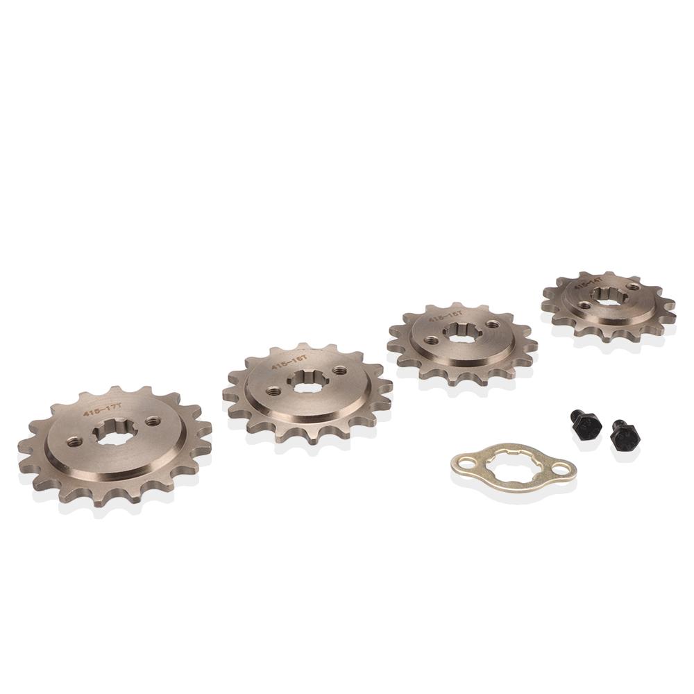 415 Chain 17mm 14T 15T 16T 17T Teeth Front Engine Sprockets With Retainer Plate Locker For Motorcycle Motorized Bicycle Moped