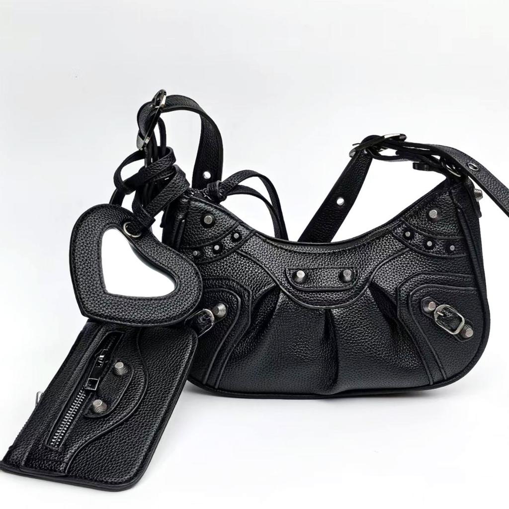 Borse di moda: Borsa da Moto Borsa a Tracolla, Borsa a Forma di Mezzaluna, Borsa a Spalla Trendy