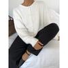 2026 Fall Winter Loose Fit Shell Button Fleece Knit Cardigan Sweater Women