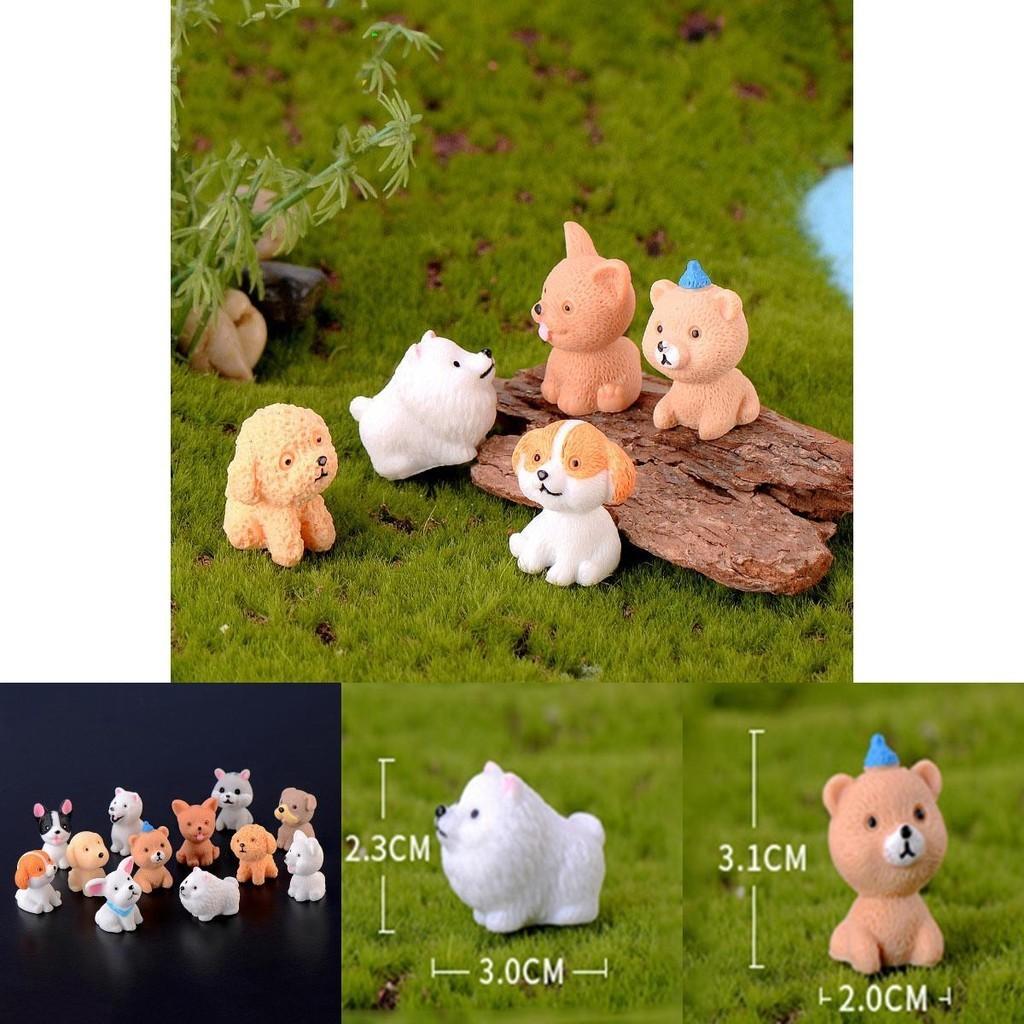 Adorable Mini Resin Dog Dolls 12 Style Ornaments Perfect For Charming Garden Decor