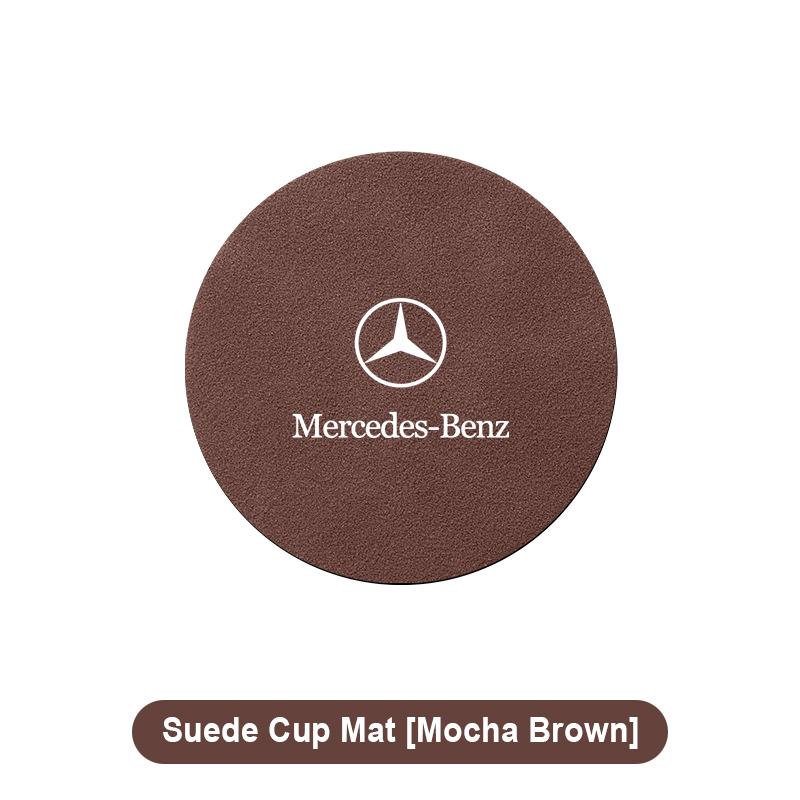 AABDB1 Suede Car Non-slip Water Cup Coaster Insulation Pad Decorative Water Stickers For Mercedes Benz GLA CLA GLK GLE CLS ML GL A B C