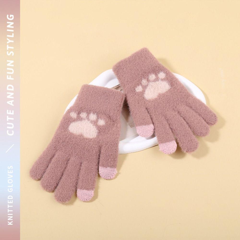 Thicken Touchscreen Gloves Wool Outdoor Cycling Gloves Fashion Knitted Wool Mittens  Outdoors