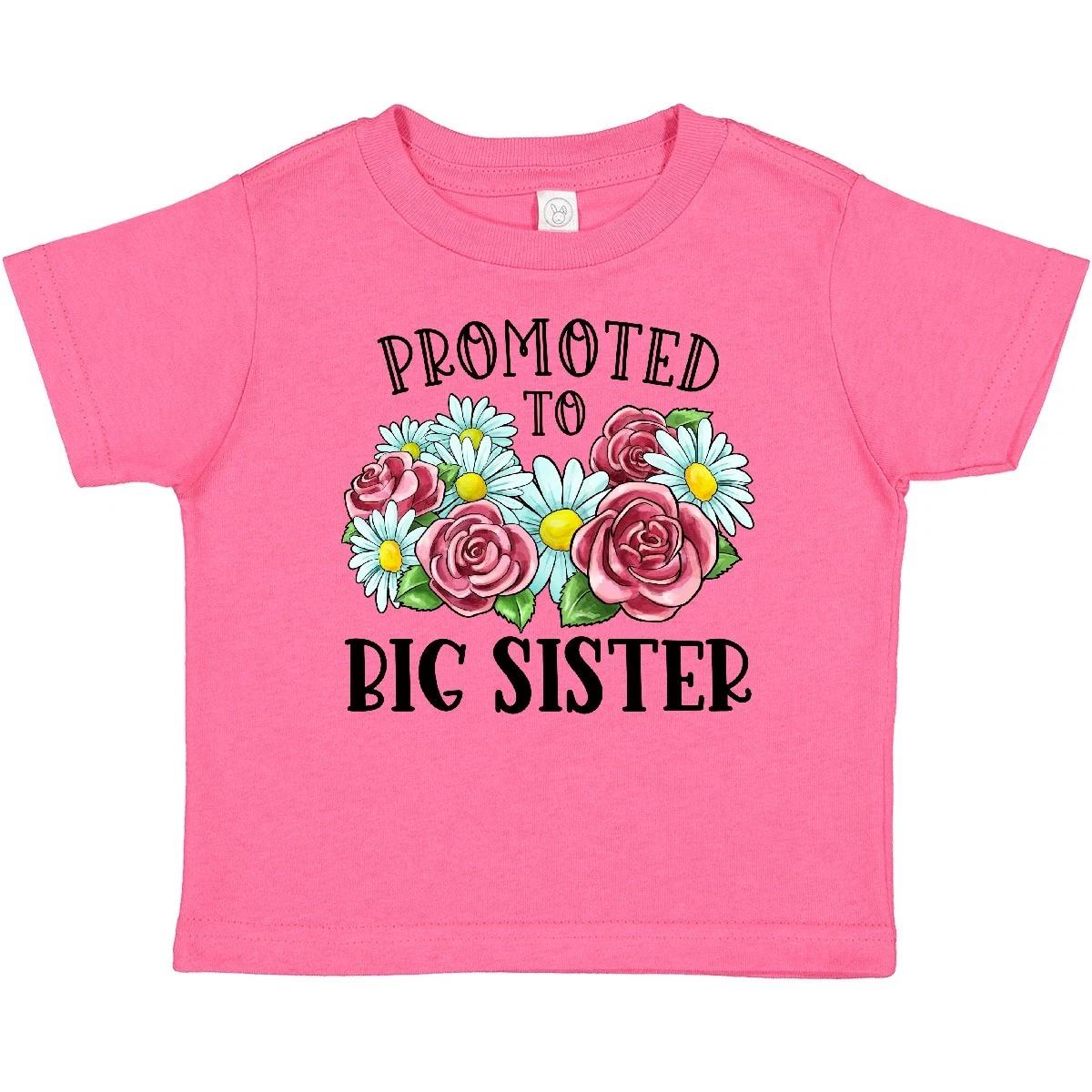 

Inktastic Promoted To Big Sister With Flowers Baby kids boys T-Shirt Siblings Sibling Sis 150