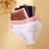 FINETOO Majtki z koronki kwiatowej dla kobiet Seksowna perspektywa Miękkie majtki Hollow Out Bielizna oddychająca