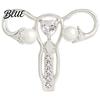 Uterus Shaped Pin Brooch with Rhinestone Faux Pearl Human Organ Lapel Pin Coats Decorative Hollow Jewelry for Sweaters Scarves Pearl