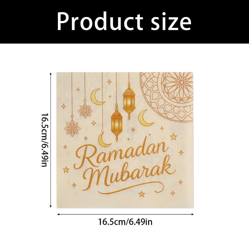 Pack of 20 Premium Disposable Napkins Feature Gold Foil Embellishment Ideal for Holiday Celebration Party Supplies