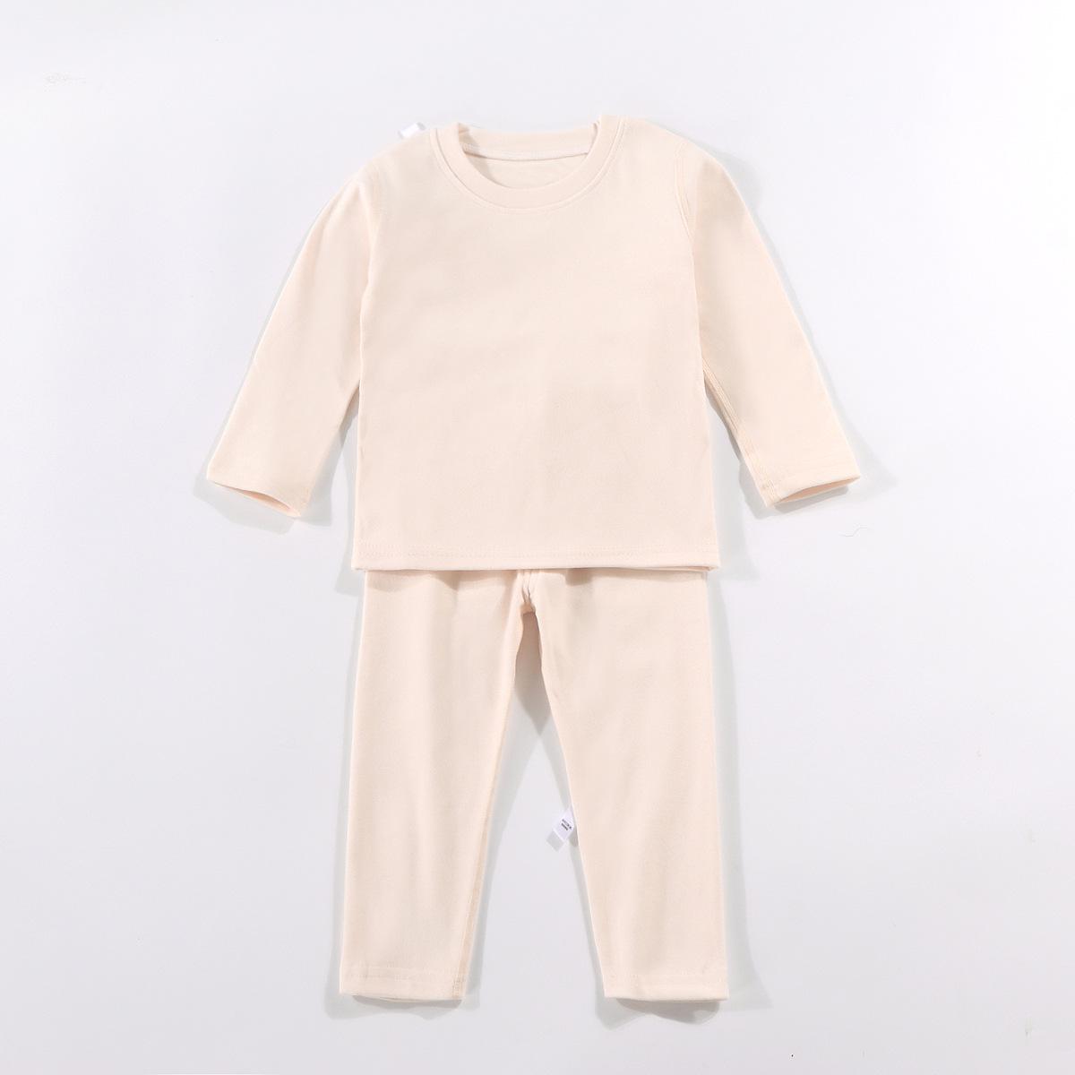 

Children s Seamless Thermal Fleece Underwear Set - Boys & Girls Warm Autumn Wear 80 (Height 70-80 cm) брудно-білий