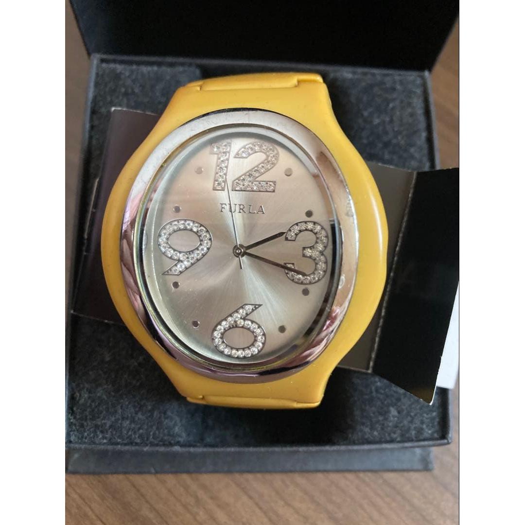 Used FURLA Watch Bangle Watch Yellow