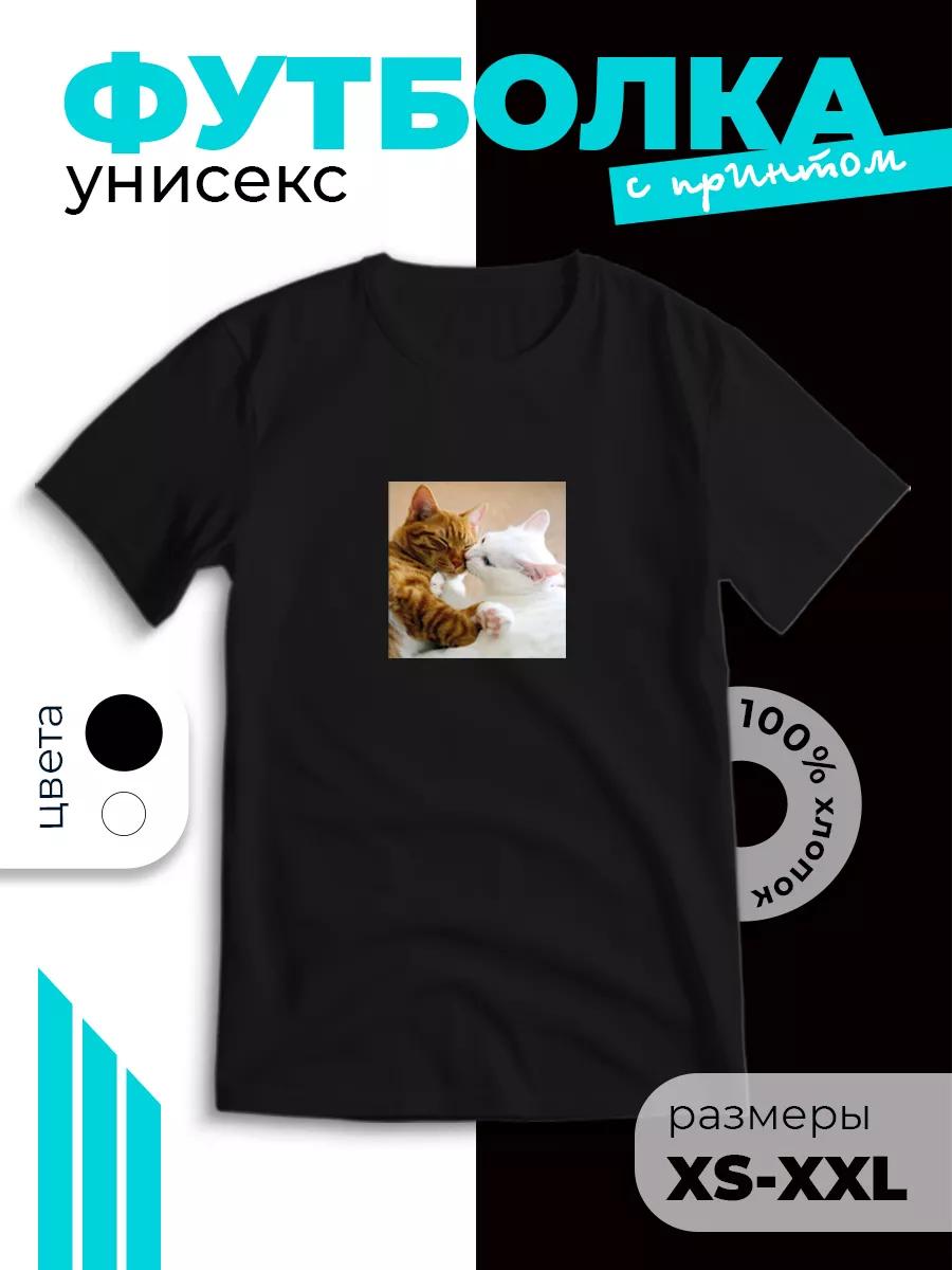 Футболка с принтом кошачьих мемов XL