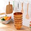 6 Stück Holzschüsseln Serviergeschirr für Reis, Suppe, Dip, Kaffee, Tee, Dekoration Holzsalatschüssel Küchenbesteck-Set