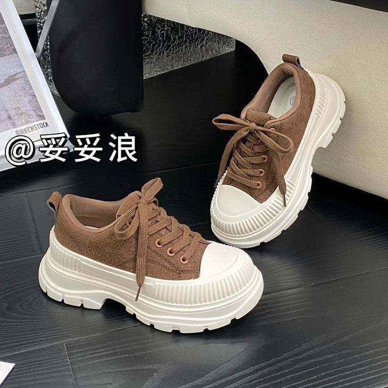 8 Fashion Versatile Light-soled Muffin Shoes for Women's Autumn and Winter New Thick-soled Matte Casual Sports Versatile