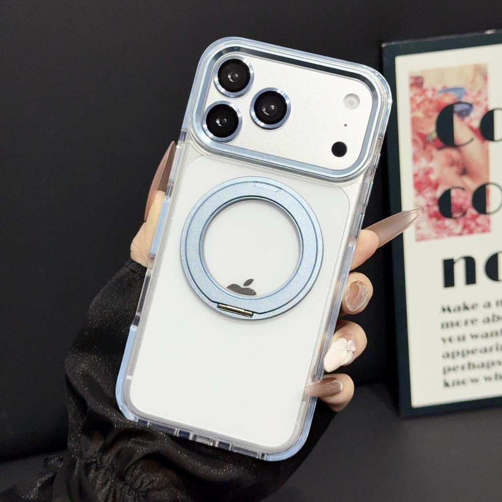 Applicable to iPhone17ProMax color edge magnetic suction bracket mobile phone case Apple 16Pro anti-drop 15 protective case