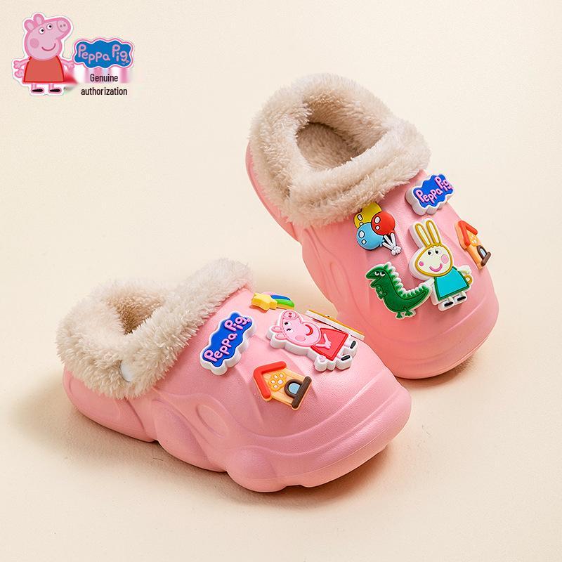 Peppa Pig EVA Non-Slip Kids Cotton Slippers, Plush & Warm with Removable Lining for Boys & Girls 24-25 (14-14.5 cm) розовый
