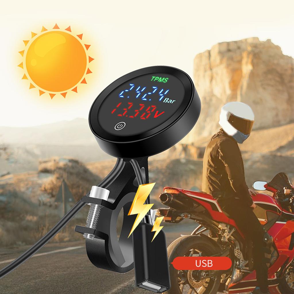 Verbesserter Motorrad-Reifendrucksensor Reifendruckalarm Wasserdichtes Reifendrucküberwachungssystem Einfache Installation