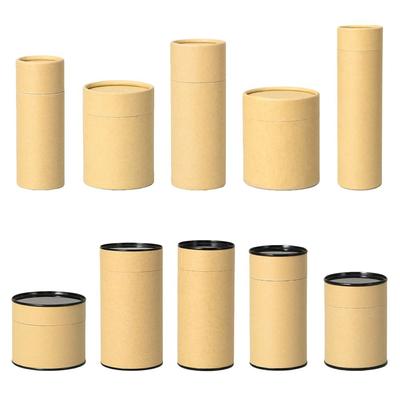 Multiple Sizes Round Tube Kraft Paper Storage Box Accessories Packaging Boxes For Women Girls