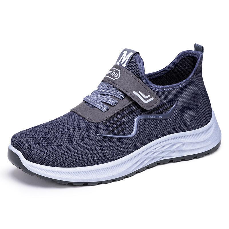 Shoes men's sneakers men's shoes mesh breathable non-smelly feet sneakers large size Velcro dad shoes