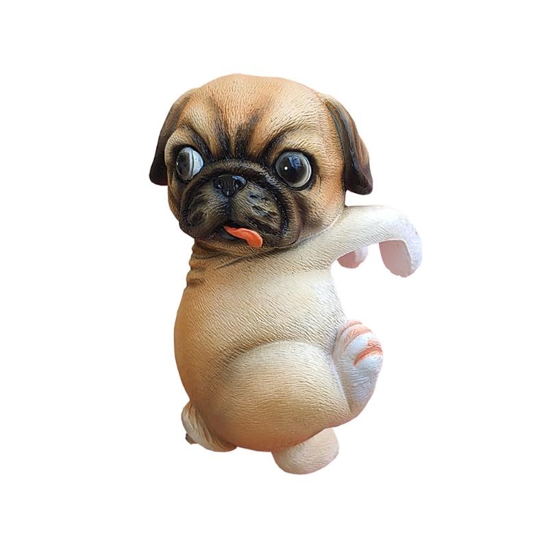 Mini Dog Statue Miniature Dogs Figurine Plant Pot Hanger,Climbings Dog Sculpture Garden Decors for Bonsais Ornament