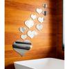 Adesivo da Parete Specchio a Forma di Cuore in PVC Autoadesivo per Decorazione Casa Elegante Adatto per Soggiorno Camera da Letto e Studio