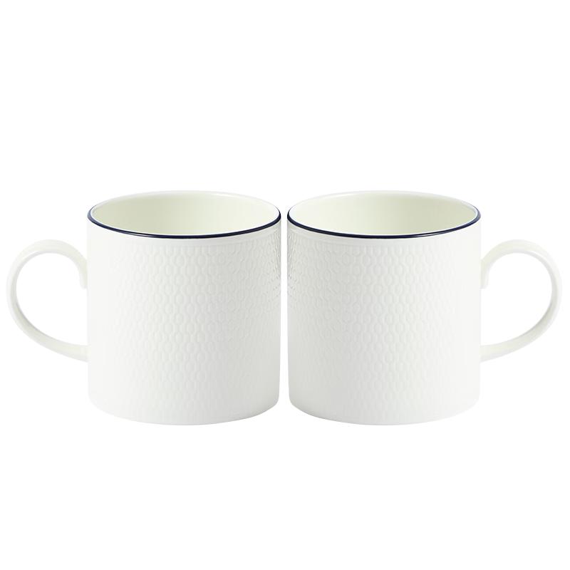 Wedgwood Blue Geometry Bone China Mug Pair