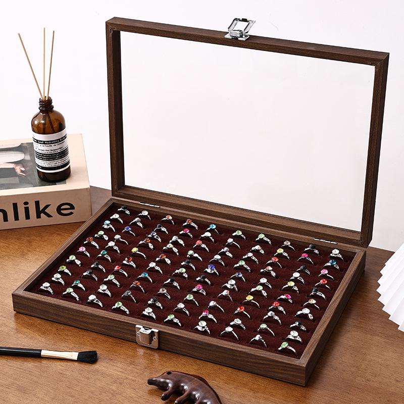 Walnut Wood Large Jewelry Box - Anti-Oxidation Storage for Rings, Earrings, Necklaces, and Bracelets
