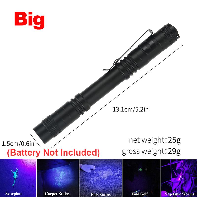 UV Flashlight 395nm,Ultraviolet Black Light Torch,Pet Urine Detector & Scorpion Finder,Portable UV Lamp for AAA Battery,UV Light