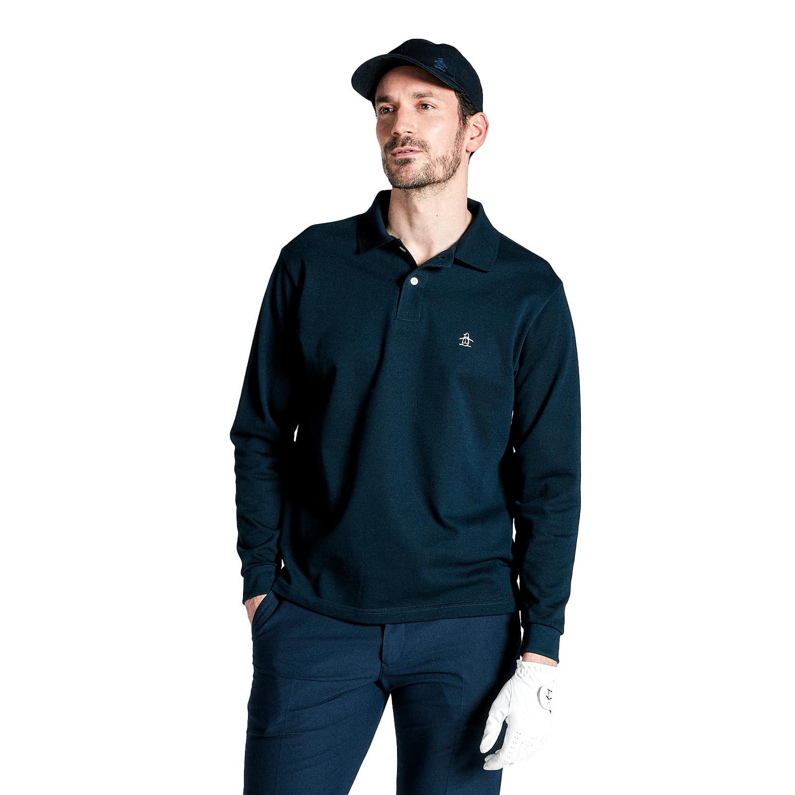 

Munsingwear Standard Long Sleeve Polo 10th Anniversary Made in Navy Blue Men s Shirt, Edition, One-Point Design, Japan, MG4FLS00M,