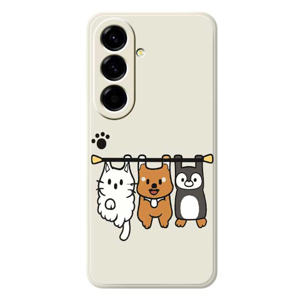 For Samsung Galaxy A56 5G Case Three Animal Dolls Pattern Printing Straight Edge TPU Phone Back Cover