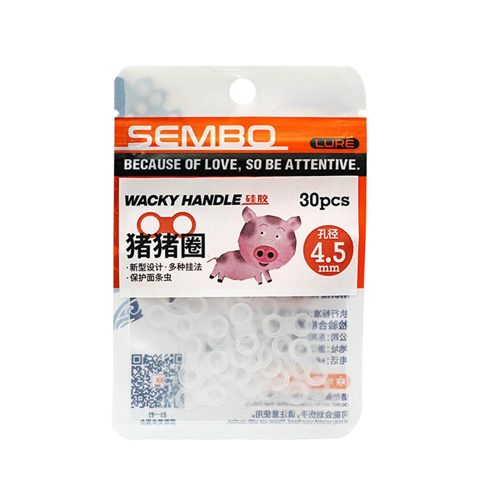 

30Pcs Silicone Rings Reusable Wacky Worm Rings Fishing Gear 4.5mm / 6.3mm Protection Rings for Wacky Rig Senko Soft Bait S