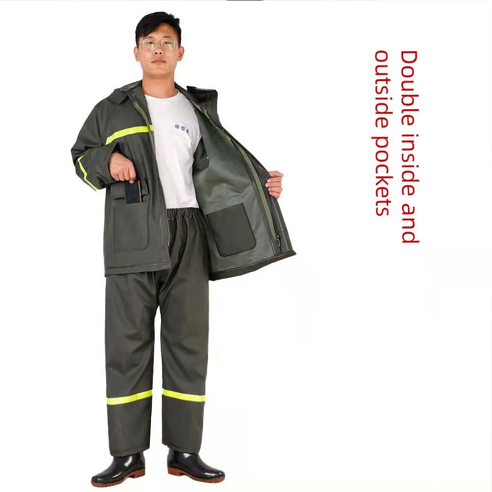 Men's Thick Takeaway Cycling Clothing Raincoat Rain Pants Suit