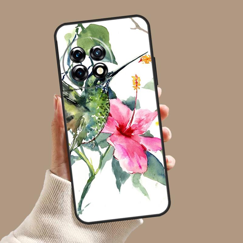 Hummingbird and Flowers Case For OnePlus Nord CE 5 2 3 4 Lite N30 OnePlus 13 11 12 15 13T 13R 10T 12R 9 10 Pro Cover