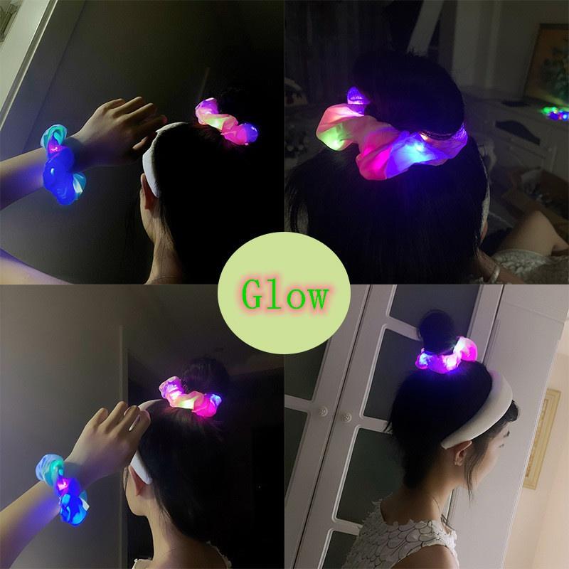 LED Large Intestine Hair Ring Nightclub Bar Dance Club Luminous Hair Accessories