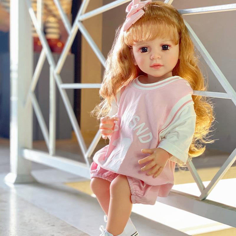 Păpușă Rebirth mare 55cm simulare bebeluș păpușă baie cadou de sărbători