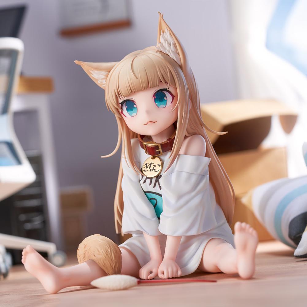 14cm My Cat is a Kawaii girl Kinako sitting posture Action Figure cute cat Girls Figure Model Doll Collection Toys Gifts