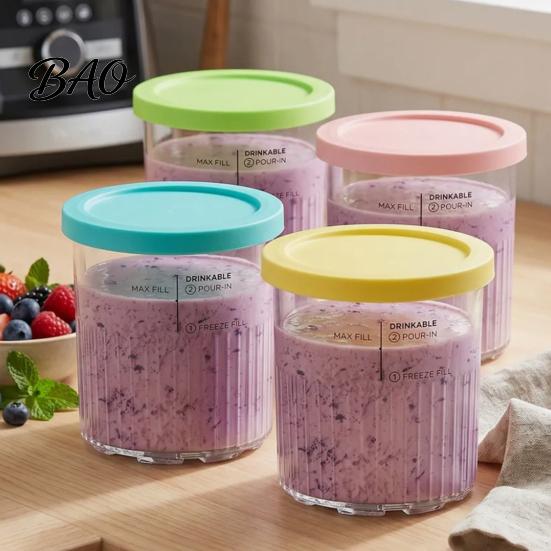 Kitchen Gadgets for Treats Ice Cream Pint Containers Ninja NC500, NC500C, NC501, NC501C Series, Food Grade Compatible with NC500 NC501 Series Plastic